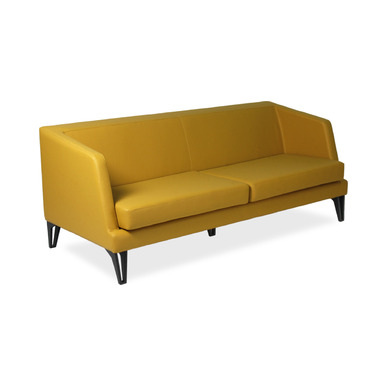 weyden boyalı ayak deri döşemeli ikili kanepe