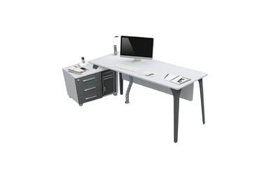 Centra Sol Kısa Etajerli Personel Masası 180cm - Ofis Masaları