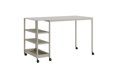 Jala Modern Tekerlekli Raflı Masa 180x70cm - Ofis Masaları