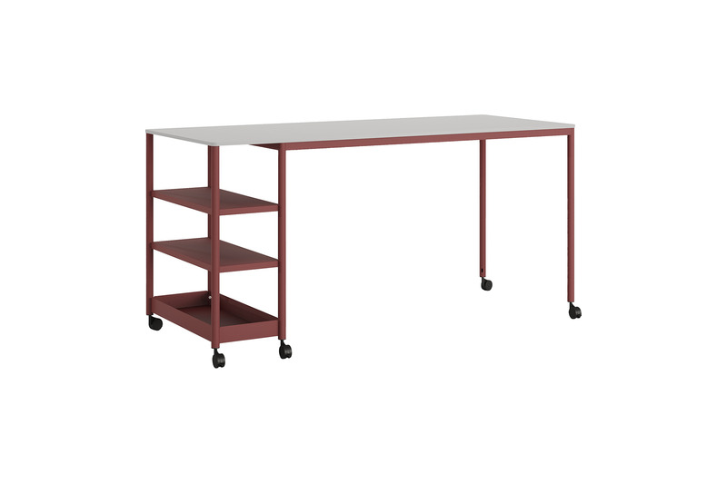 Jala Modern Tekerlekli Raflı Masa 220cm