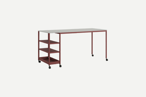 Jala Modern Tekerlekli Raflı Masa 220cm