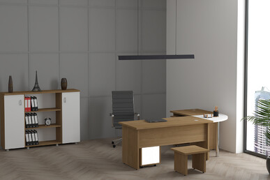 Pine Köşeli Personel Takımı 120cm - Ofis Takımları