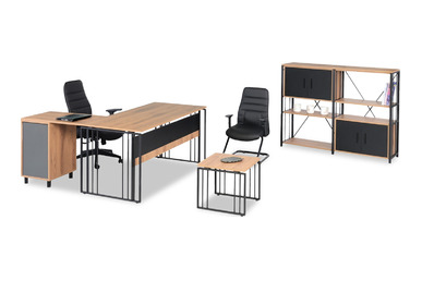 Reggy Metal Tasarım Ayaklı Personel Takımı 140cm - Ofis Takımları
