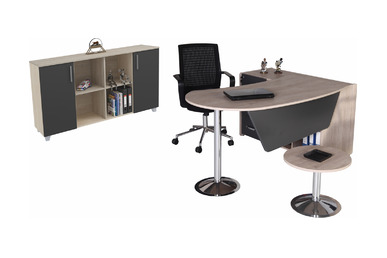 Wela Krom Flanş Ayaklı Ofis Takımı 160cm - Ofis Takımları