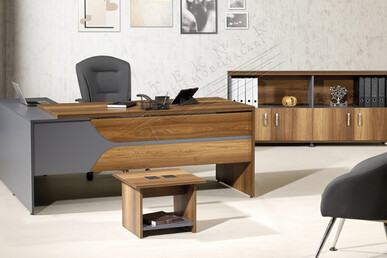 grana çift renk ahşap tasarım ofis takımı 160cm - küçük detay görsel 2