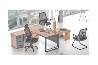 Kong Etajerli Müdür Takımı 160cm - küçük detay görsel 2 - Personel Takımları