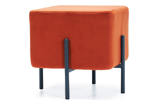 becken kumaş döşemeli boru ayaklı kare puf - küçük detay görsel 3