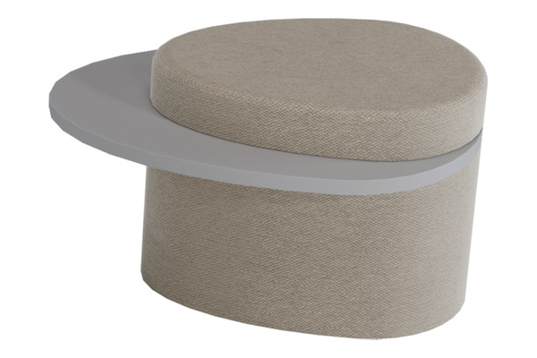 enga ahşap detaylı oval puf