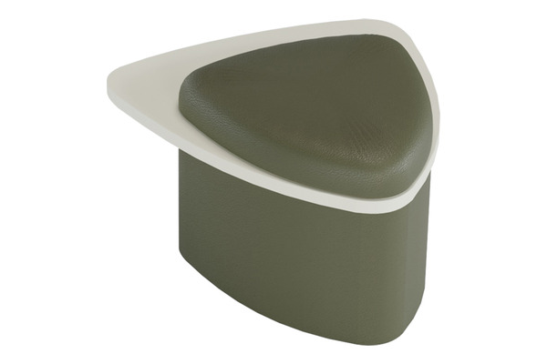 enga ahşap detaylı üçgen puf