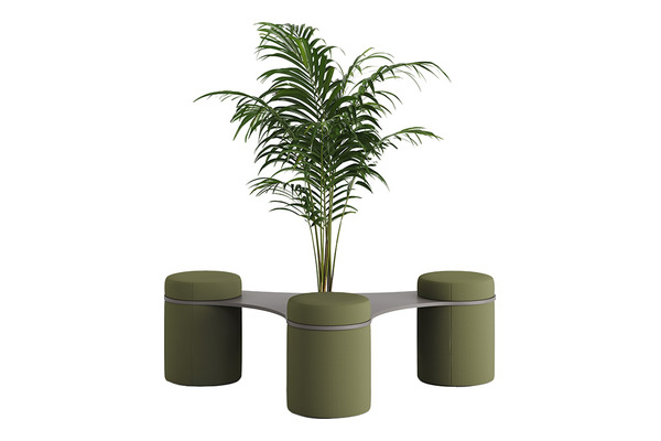 enga ahşap detaylı üçlü puf - küçük detay görsel 2