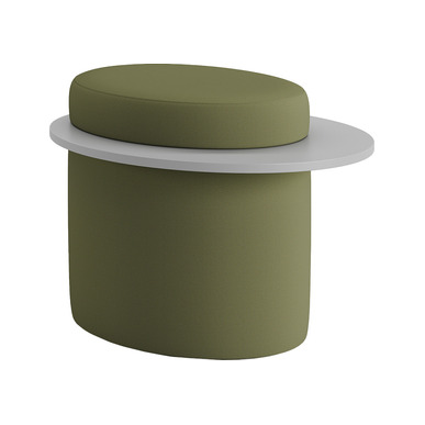 Enga Ahşap Detaylı Yuvarlak Puf - Puflar