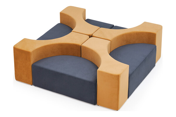 jedre modüler kumaş döşemeli çeyrek puf - küçük detay görsel 2