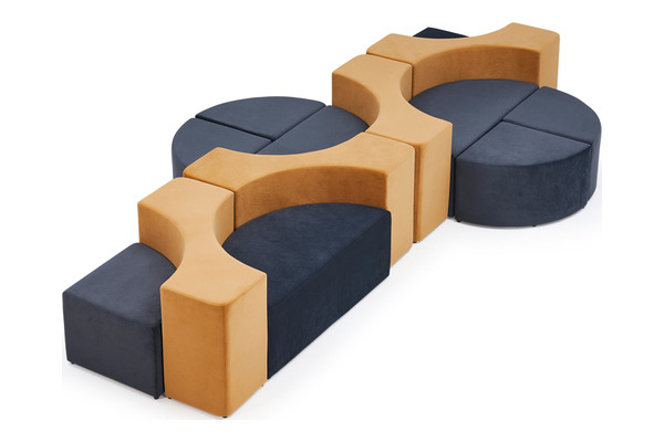 jedre modüler kumaş döşemeli yarı çaplı puf - küçük detay görsel 2