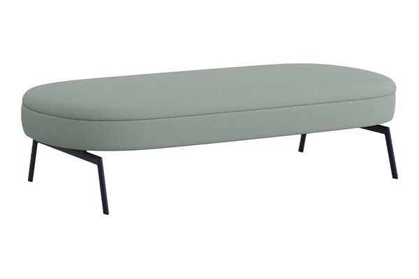 lotera metal ayaklı elips puf