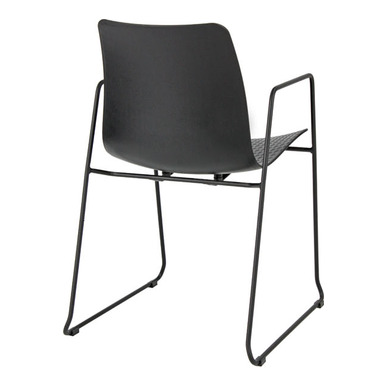 chais siyah boyalı kol ayak sandalye - küçük detay görsel 3