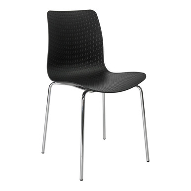 chais siyah gövde krom boru ayak sandalye