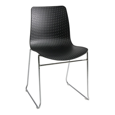 chais siyah krom ayak kolsuz sandalye