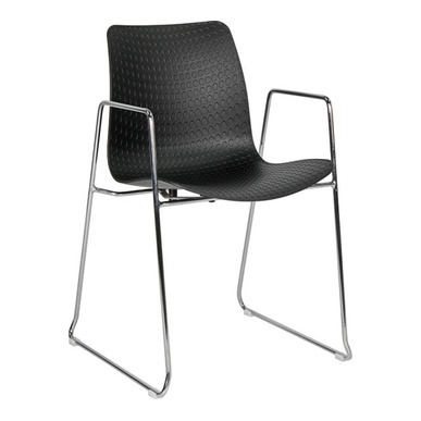 chais siyah krom kol ayak sandalye