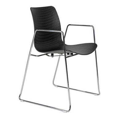 chais siyah krom kol ayak sandalye - küçük detay görsel 2