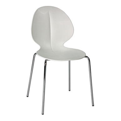 damsy beyaz plastik krom ayaklı sandalye