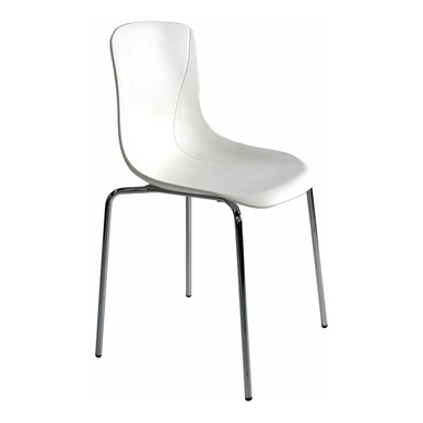 lasen beyaz plastik krom boru ayak sandalye - küçük detay görsel 2