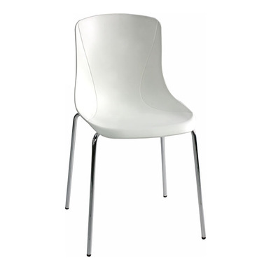 lasen beyaz plastik krom boru ayak sandalye