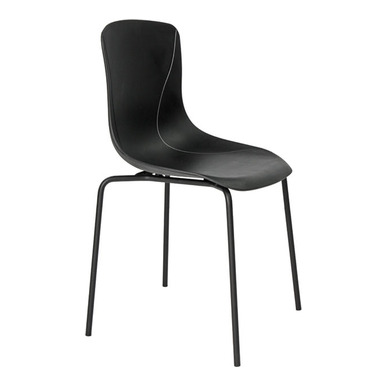 lasen siyah plastik boyalı boru ayak sandalye - küçük detay görsel 2