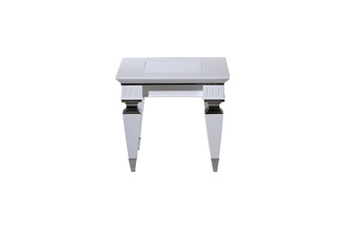 grade beyaz krom makam sehpası