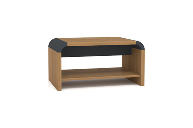 prudel etajerli ahşap ofis takım sehpası