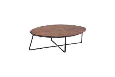 surchi ahşap tablalı boyalı metal ayak elips sehpa