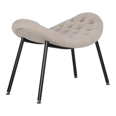 brink siyah boyalı ayak kapitoneli puf