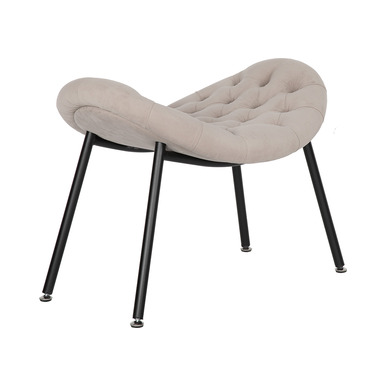 Brink Siyah Boyalı Ayak Kapitoneli Tabure - Tabureler