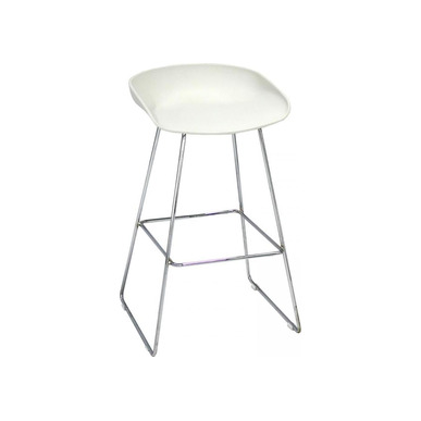 massive beyaz plastik gövde krom boru ayak tabure