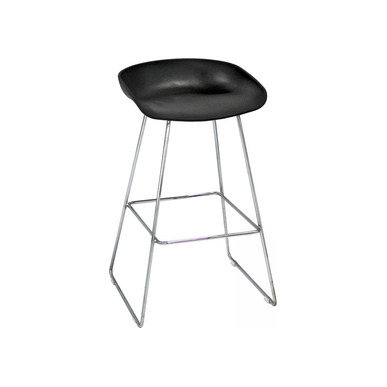 massive siyah plastik gövde krom boru ayak tabure