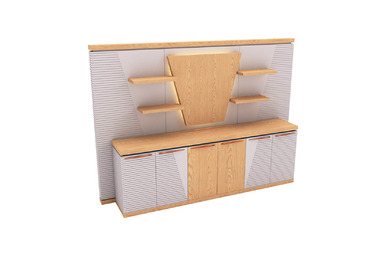 kronos ahşap kaplamalı makam arka fonu