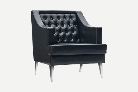 Blacktone Krom Ayaklı Modern Tekli Ofis Kanepesi
