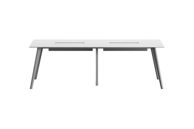 blade metal ayaklı modern dikdörtgen toplantı masası 240cm - küçük detay görsel 2