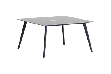 blade metal ayaklı modern kare toplantı masası 140cm