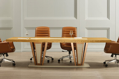 kronos ahşap kaplamalı toplantı masası 220cm - küçük detay görsel 3