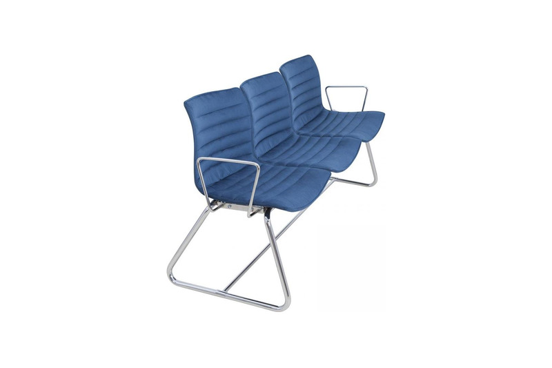 Journey Döşemeli Krom Kol Ayak Üçlü Bekleme Koltuğu