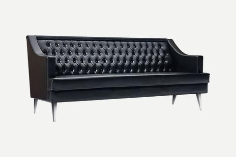 Blacktone Krom Ayaklı Modern Üçlü Ofis Kanepesi