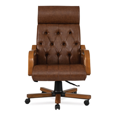 römis ahşap kol ayak derili makam koltuğu