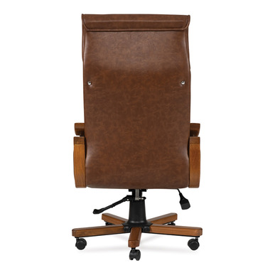 römis ahşap kol ayak derili makam koltuğu - küçük detay görsel 3