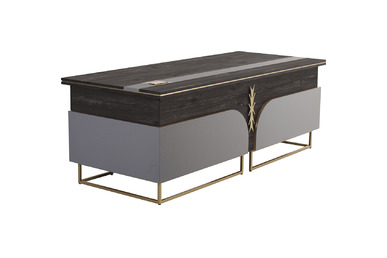 author metal ayaklı makam masası 220cm