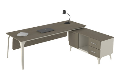 Caliber Sol Etajerli Masa 200cm - küçük detay görsel 2 - Yönetici Masaları