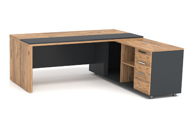 Connect Etajerli Kesonlu Masa - küçük detay görsel 2 - Yönetici Masaları