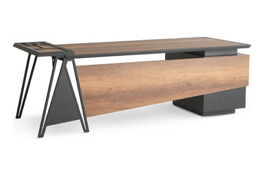 cortege siyah metal ayaklı yönetici masası