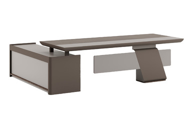 lonera etajerli metal ayaklı yönetici masası