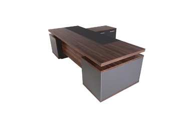 Makron Sağ Etajerli Makam Masası 220cm - Yönetici Masaları