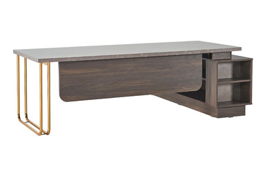 Marcelin Etajerli Metal Ayaklı Yönetici Masası - küçük detay görsel 2 - Yönetici Masaları